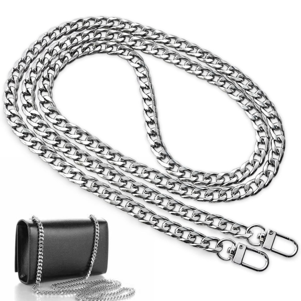- Silver chain shoulder strap